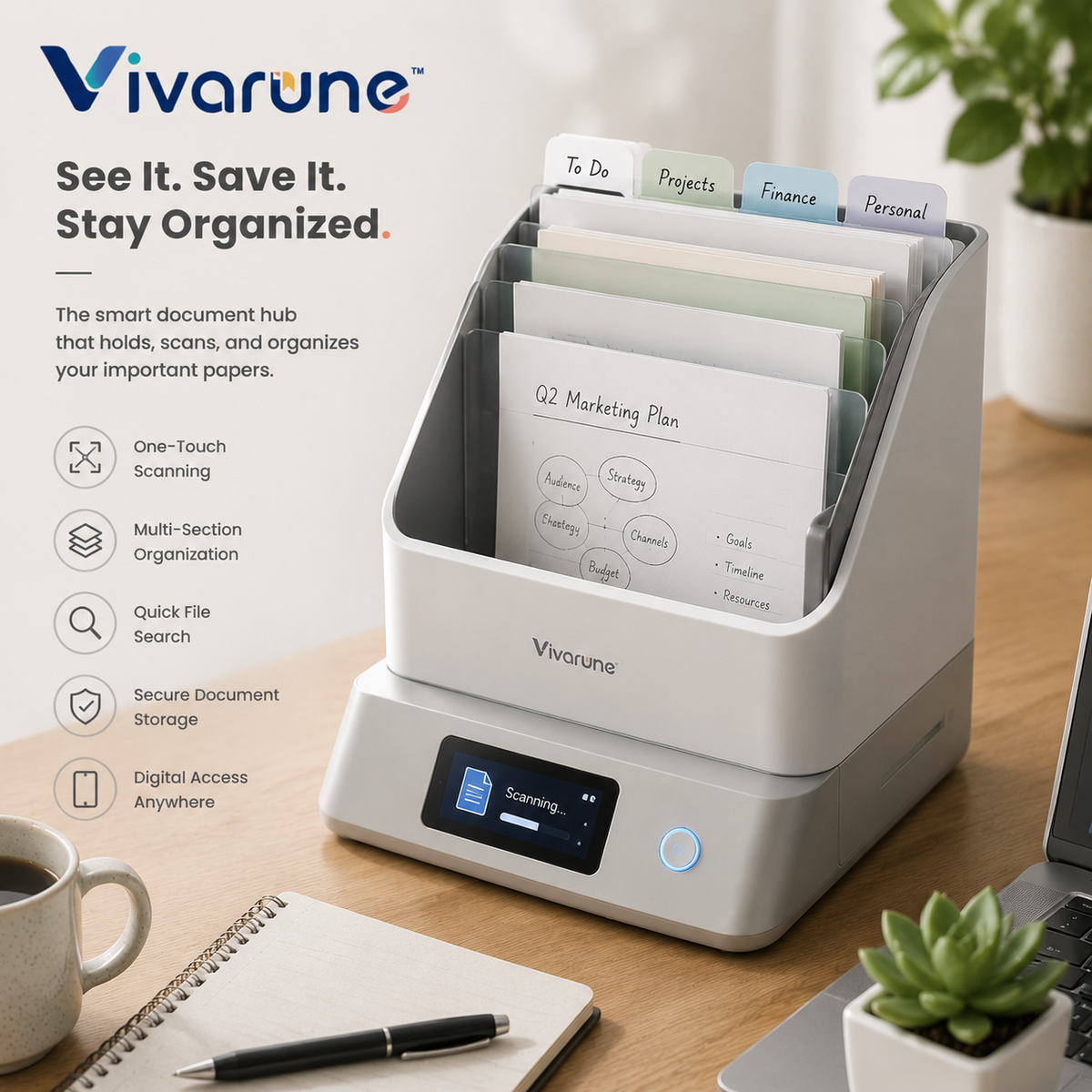 Vivarune™ Smart Document Hub Organizer
