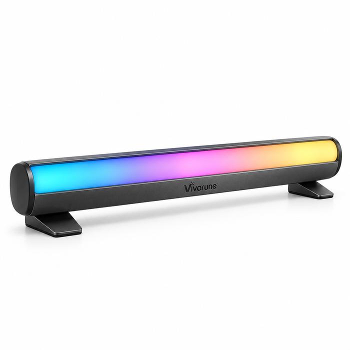Vivarune™ AuraBeam RGB Ambient Light Bar – Adjustable USB-Powered Desktop Mood Light with Brightness Control & Rotating Angle for Gaming, Office and Bedroom