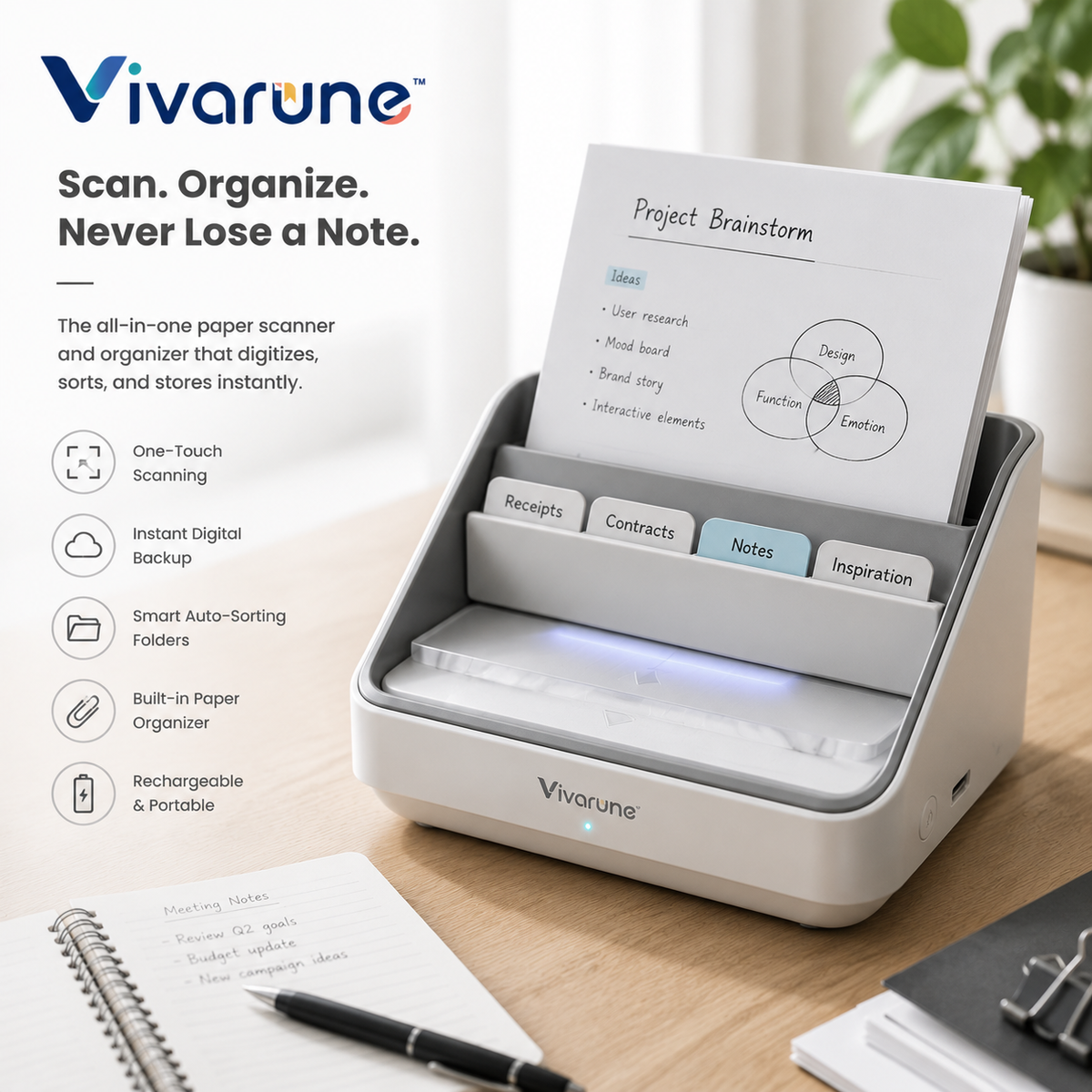 Vivarune™ Smart PaperFlow Document Organizer