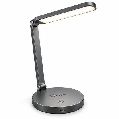 Vivarune™ ArcLite 180° Adjustable LED Desk Lamp – USB-C Powered Task Light with Touch Control, Adjustable Brightness & Flexible Folding Arm