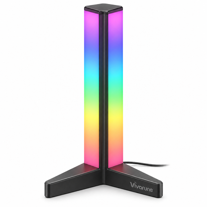 Vivarune™ PrismTower RGB Ambient Desk Light – 16 Million Colors, Multiple Lighting Modes, USB Powered Vertical Mood Lamp with Stable Tri-Base