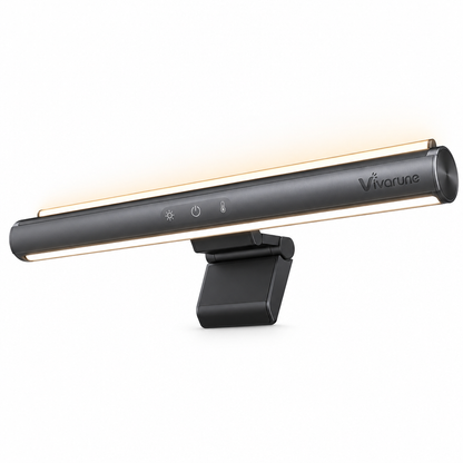 Vivarune™ HaloDesk Duo Dual-Sided Monitor Light Bar – Front Task Lighting + Rear Ambient Glow, Stepless Dimming, 2700K–6500K Color Temperature, Touch Control & Adjustable Angle